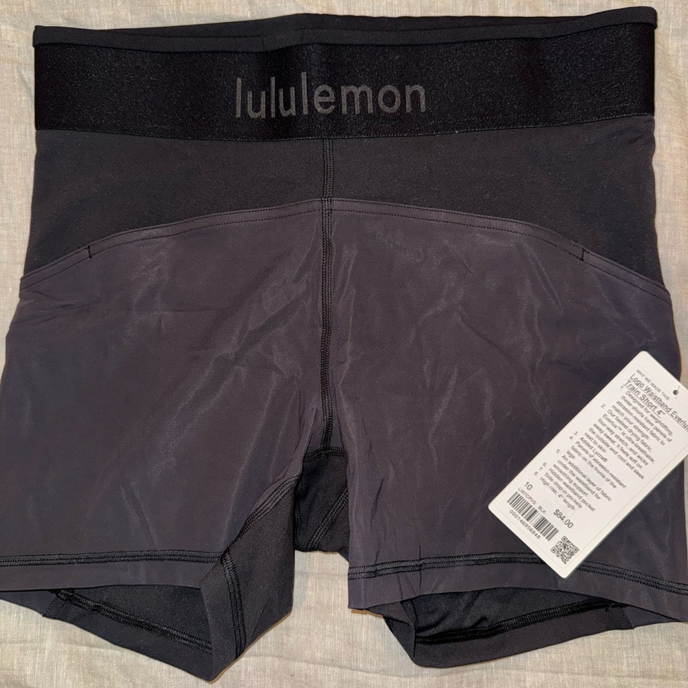 Lululemon Logo Waistband Everlux Train Short 4”